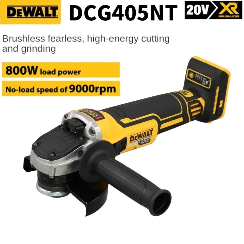 Esmerilhadeira Angular 115mm e 125mm Dewalt, Modelo DCG412B, Motor Brushless, 405 W de Potência, Ideal para Trabalhos em Serralherias, Sem Bateria e Sem Carregador